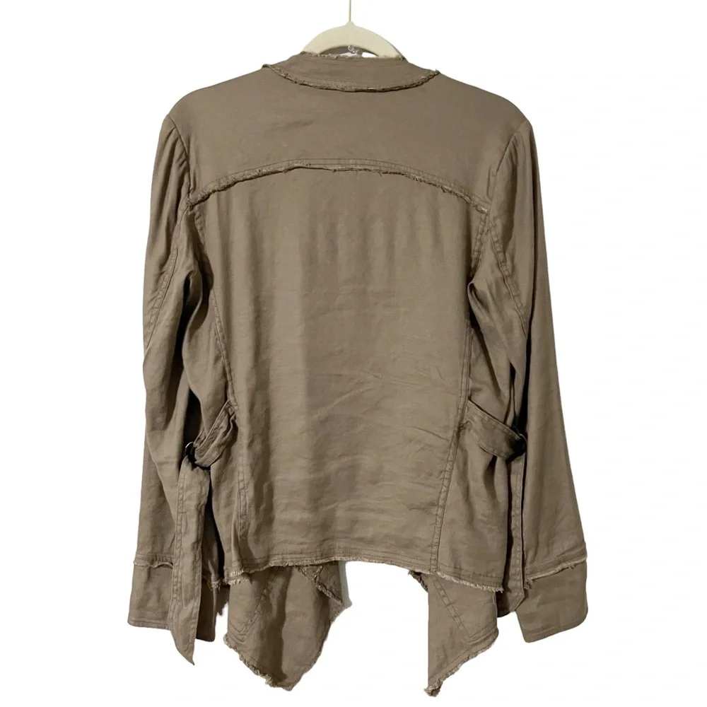 Free‎ People Raw Hem Femme Linen Waterfall Jacket